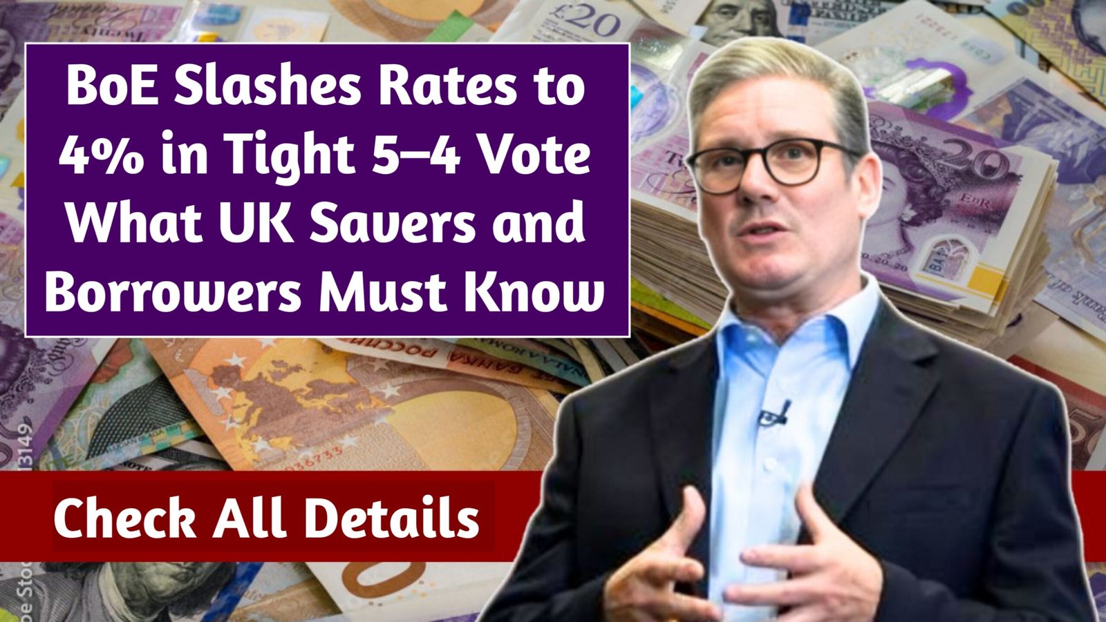 BoE Slashes Rates to 4% in Tight 5–4 Vote